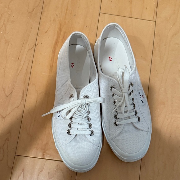White Superga Alaia Canvas Sneakers - Picture 1 of 3